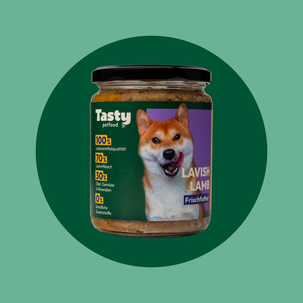 Glas Tasty Petfood Lavish Lamb – Frischfutter für Hunde mit Lamm